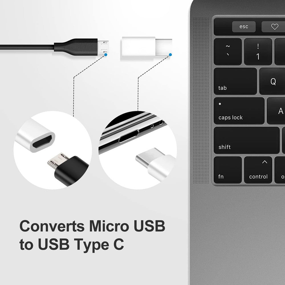 (Paquet de 2) Connecteur adaptateur micro USB femelle vers USB-C mâle (Paquet de 2) Connecteur adaptateur micro USB femelle vers USB-C mâle